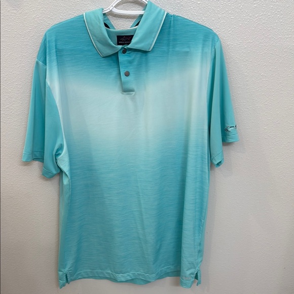 Men's Aqua Golf Polo Shirt - Picture 1 of 4